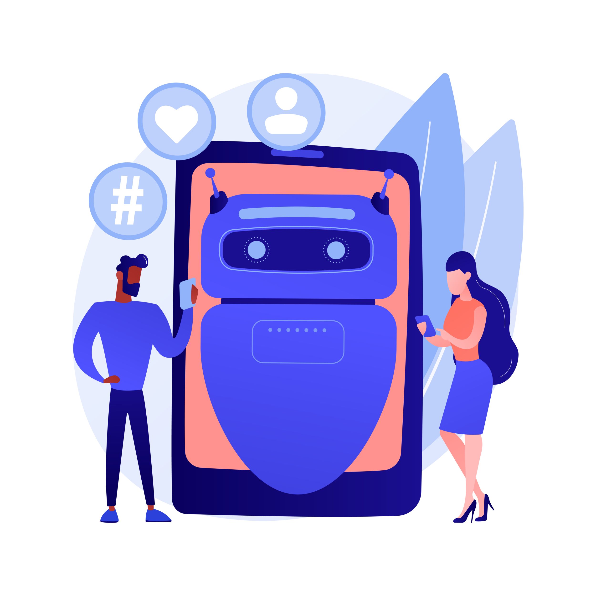 Virtual influencer abstract concept vector illustration.